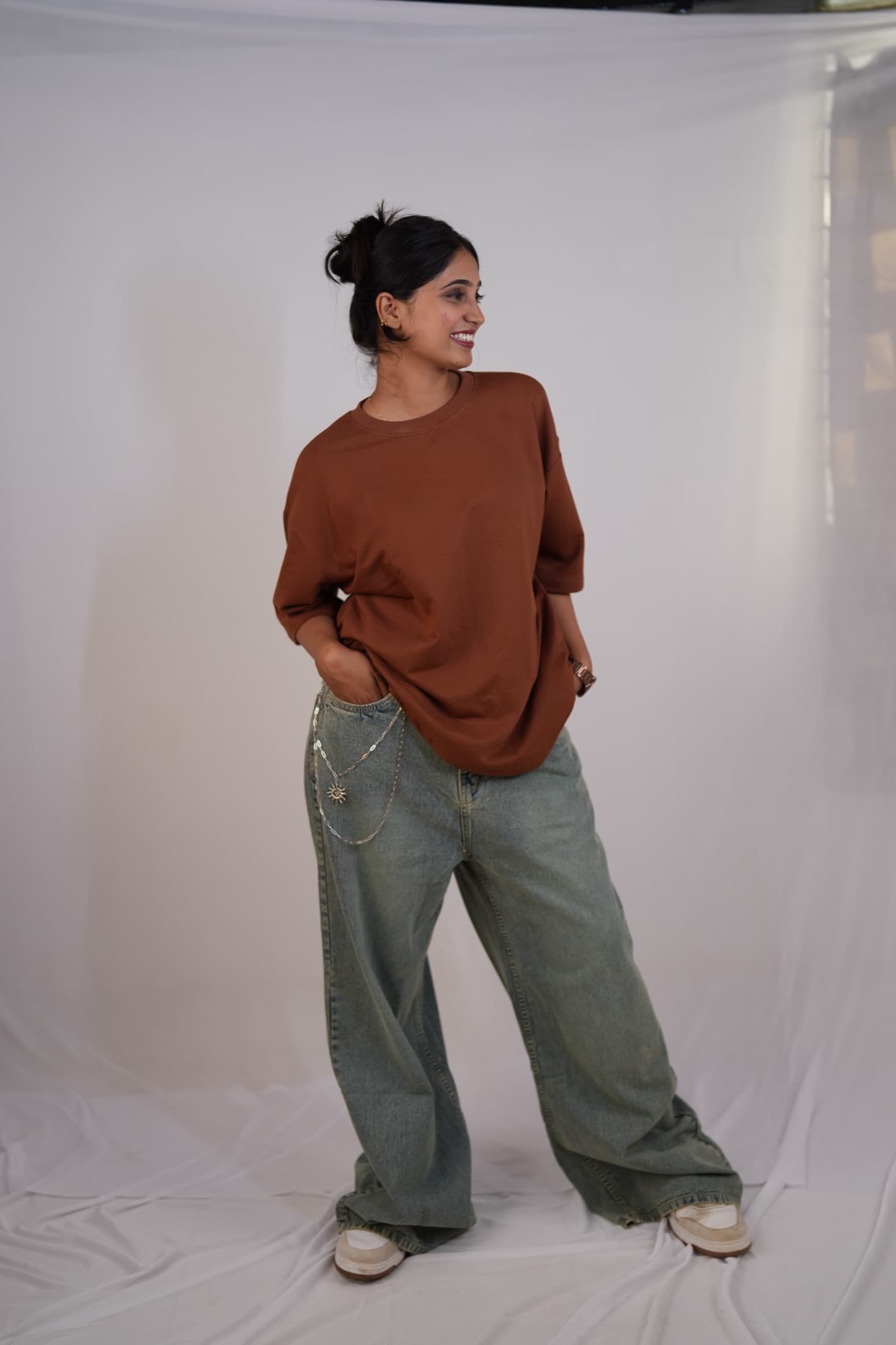 Rust oversized tee, warm